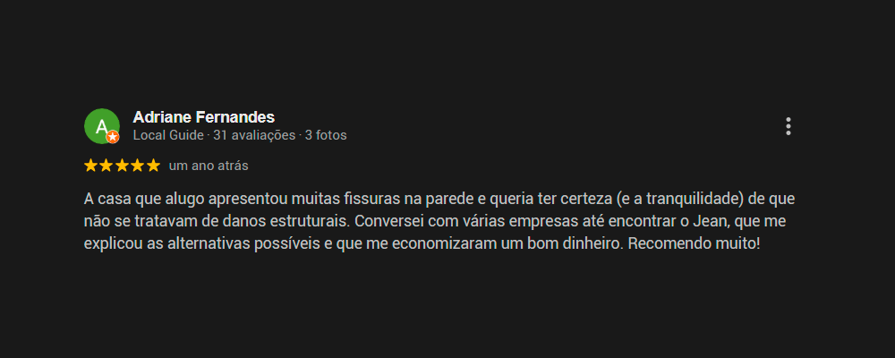 Depoimento de cliente 1